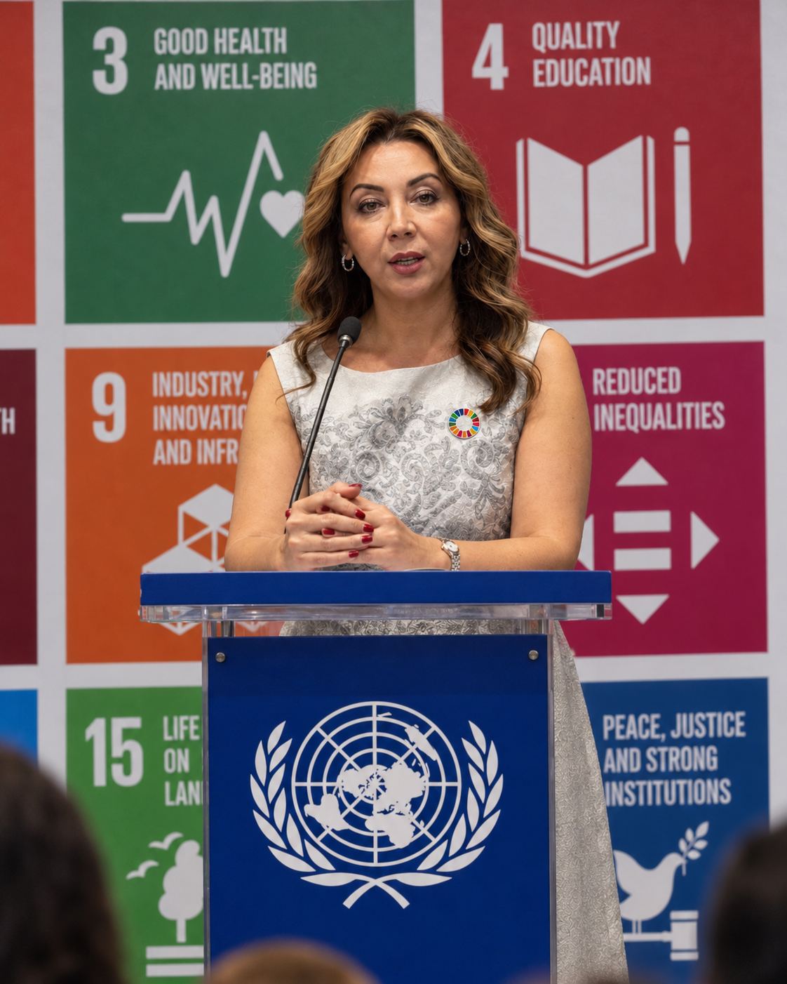 Speaking on the Sustainable Development Goals at a UN event